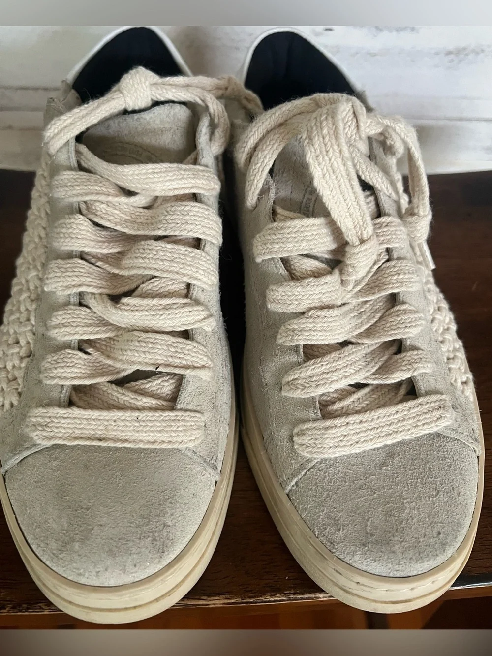 P448 Jack Macrame/Ecru Sneakers Size 36. - Picture 2 of 10